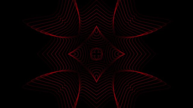 Red Geometric Line Art Mandala Motion Graphic