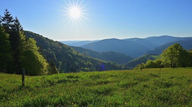 Blick vom Schauinsland Richtung Feldberg, Freiburg im Breisgau, Schauinsland, Schwarzwald, Baden- W&uuml;rttemberg, Deutschland