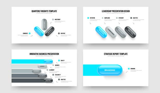 Marketing Solution 3 4 5 1 Step Infographic Frame Design Bundle. Professional Development Three Four Five One Option Diagram Presentation Layout Vector Illustration Set.