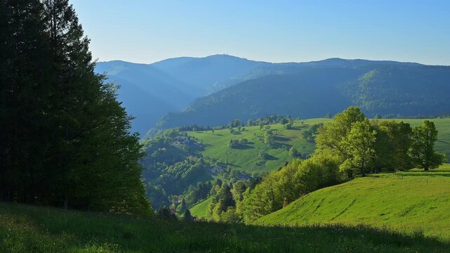 Blick vom Schauinsland Richtung Feldberg, Freiburg im Breisgau, Schauinsland, Schwarzwald, Baden- W&uuml;rttemberg, Deutschland