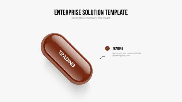 Market Performance Slide Design Vector Illustration. Service Proposal 1 Step Infographic Presentation Template. Marketing Profile One Option Diagram Frame Layout.