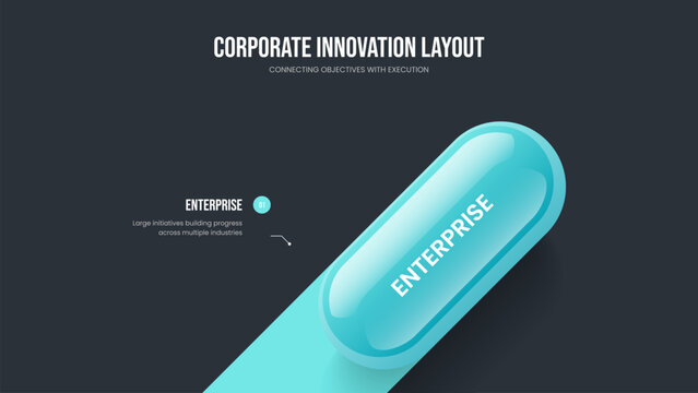 Corporate Portfolio Frame Layout Vector Illustration. Marketing Planning 1 Element Infographic Slideshow Design. Project Visualization One Option Diagram Presentation Template.