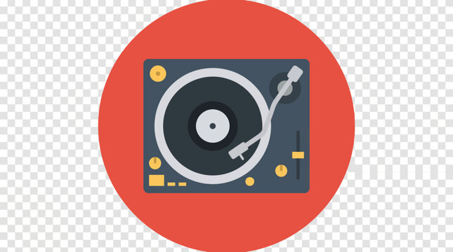 Vintage Turntable Playing Vinyl Record Music.