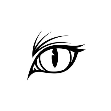 Stylized Cat Eye Illustration - Black and White Graphic