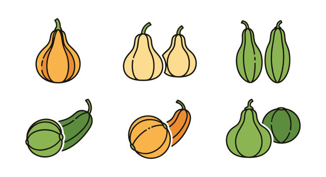 Pointed Gourd Line art vector modern minimal illustration
