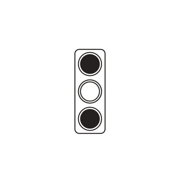 Traffic Light Icon Black and White Vector Illustration