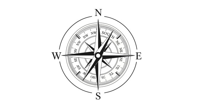 Vintage Compass Rose Navigation Tool