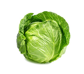 Fototapeta premium fresh green cabbage isolated on white background
