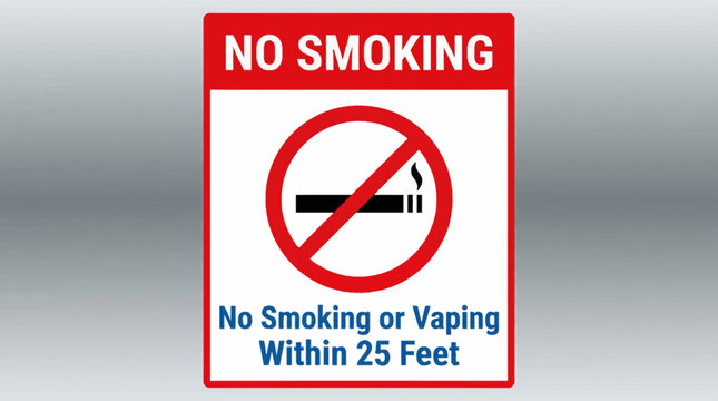 No smoking or vaping allowed sign.
