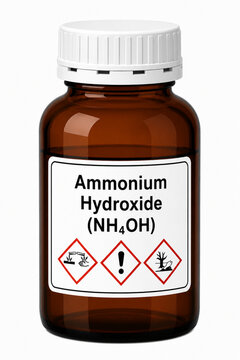 Vector illustration of ammonium hydroxide in bottle for lab