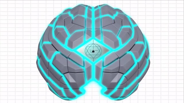 的確な意思決定と認知制御を象徴する前頭葉パズルの欠片がチタンで結ばれる抽象背景