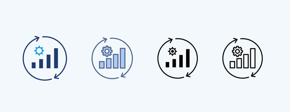 Continuous Improvement Multiple Icon Illustration Vector