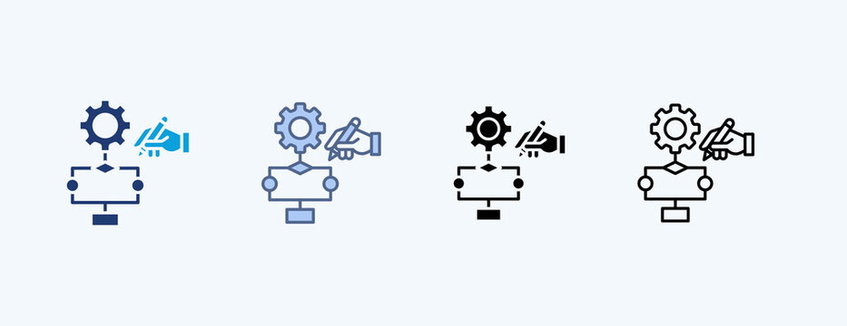 Process Mapping Multiple Icon Illustration Vector