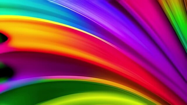 The visual elements consist of smooth, curved strokes like liquid or thick paint, creating a fluid wave effect.