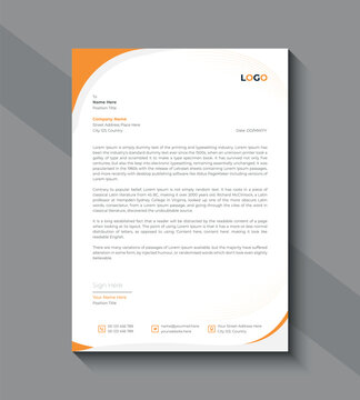 Minimal Orange Letterhead Vector Template