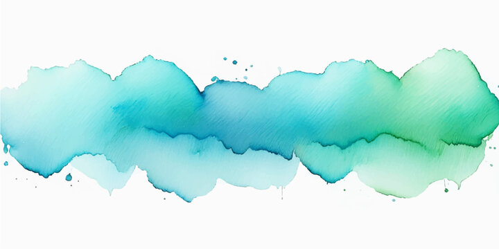 oft Blue and Green Watercolor Vector Abstract Painting with Gradient Wash and Organic Fluid Shapes for Creative Backgrounds and Design Projects