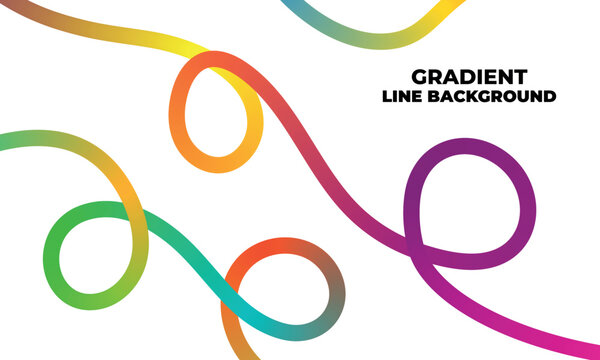 Vibrant gradient line background with colorful loops and swirls