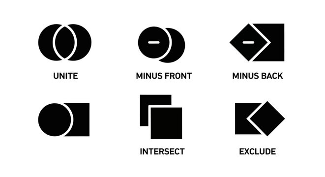 Vector Graphic Icons: Boolean Operations for Shapes
