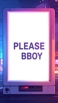 Neon sign for bboy dance performance.