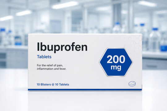 Box of Ibuprofen 200 mg tablets for effective pain relief