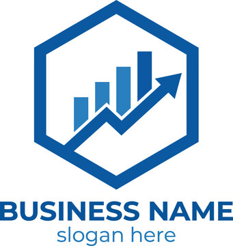Business growth graph logo template
