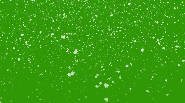 snow falling  on green screen