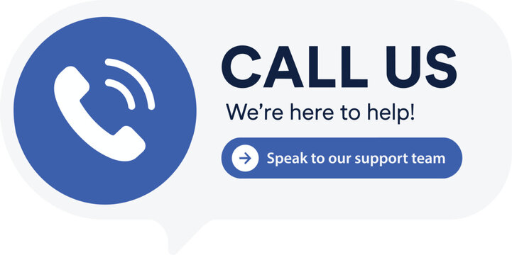 Call us customer support web banner flat vector illustration