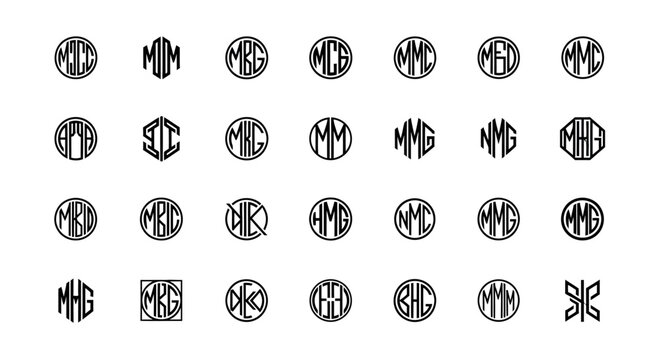 Monogram Collection: Elegant Circular and Geometric Letter Combinations