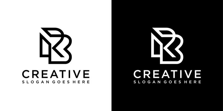 RB or BR initial letter logo design vector