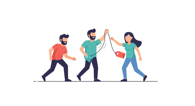 People teamwork pulling rope.