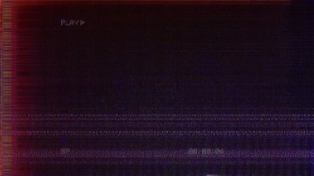 Glitchy VHS Tape Effect with Distorted Signal Noise and Digital Artifacts for Retro CRT Television Screen Aesthetic 4k video