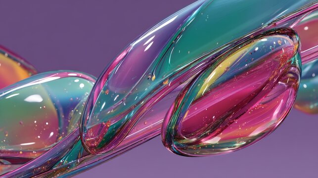 Vibrant Swirling Transparent Shapes on Colorful Background for Artistic Background Use