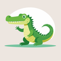 Naklejka premium Cute cartoon alligator waving