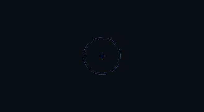 Digital hud target reticle overlay for sci-fi tech and gaming interfaces animation