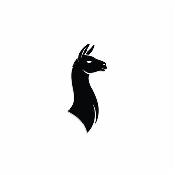 Black silhouette of a llama head.