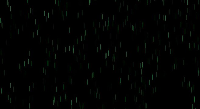 Digital matrix rain background: green binary code falling data stream animation