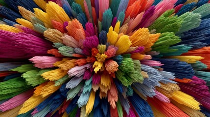 Obraz premium Vibrant Explosion of Colorful Sticks and Straws Creating a Dynamic Abstract Scene