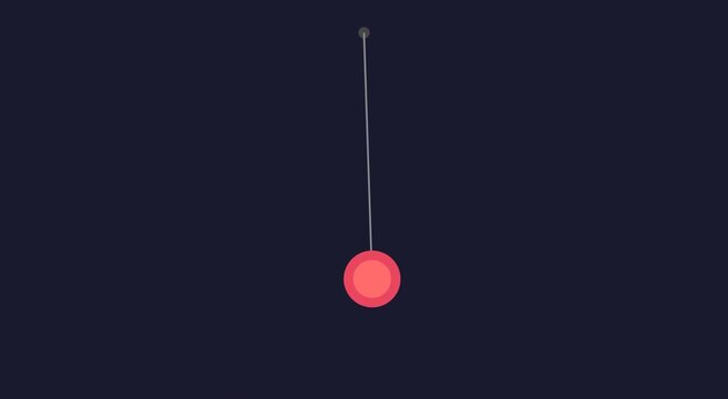 Minimalist pendulum swing, red ball animation