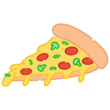 Slice of Pizza Vector Illustration