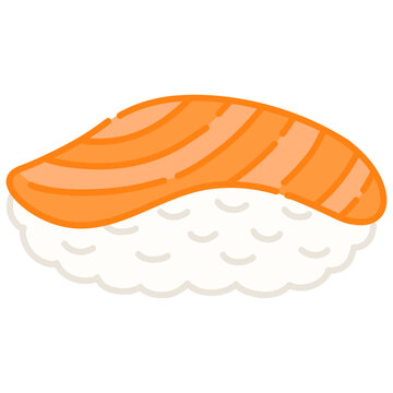 Salmon Sushi Vector Cartoon Illustration