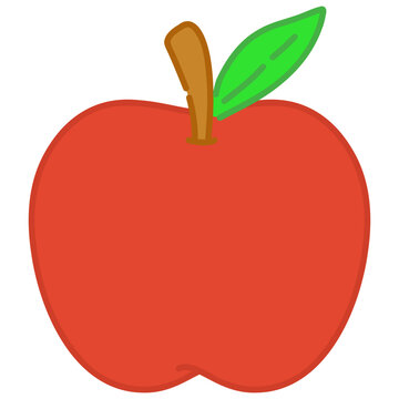 red apple with leaf vector illustration