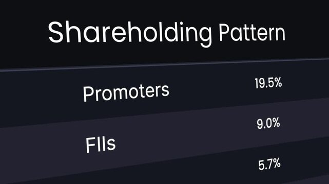 Shareholding pattern UI animation with FII and promoter percentage counter