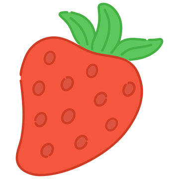 Illustration of a Red Strawberry Cartoon