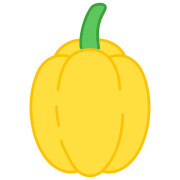 Yellow Bell Pepper Cartoon Vector
