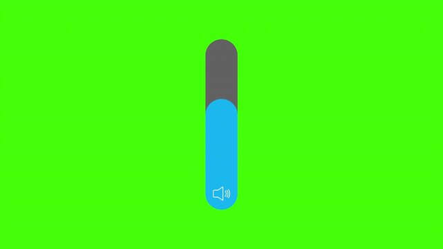 slider bar volume control animation on green screen. volume knob turning animation realistic sound increase and decrease effect for audio interface. 4K video.