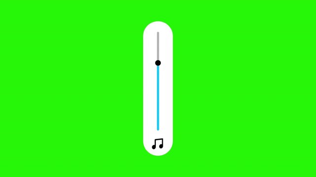 Interactive volume slider ui animation on green screen. Audio volume button element for music player and media control. 4K video.