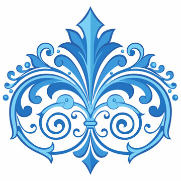 Blue Ornamental Flourish Design