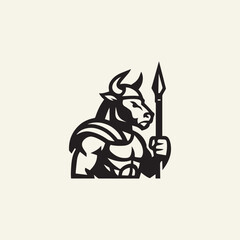 Fototapeta premium Bull Warrior Logo
