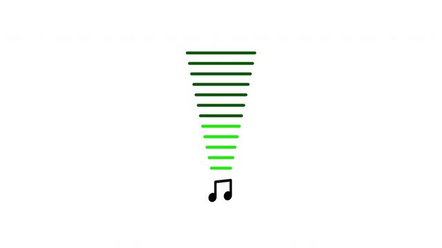 Animation of speaker volume on White background, Speaker volume down and up, speaker Sound setting Control Panel. 4K video.
