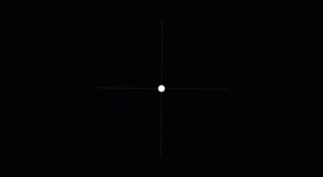 Minimalist hud target reticle overlay for sci-fi gaming and ui animation